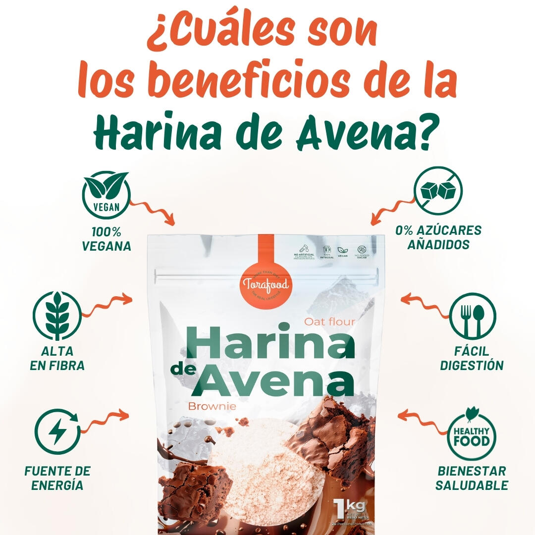 Harina de Avena Sabor Brownie 1KG Torafood 3/5