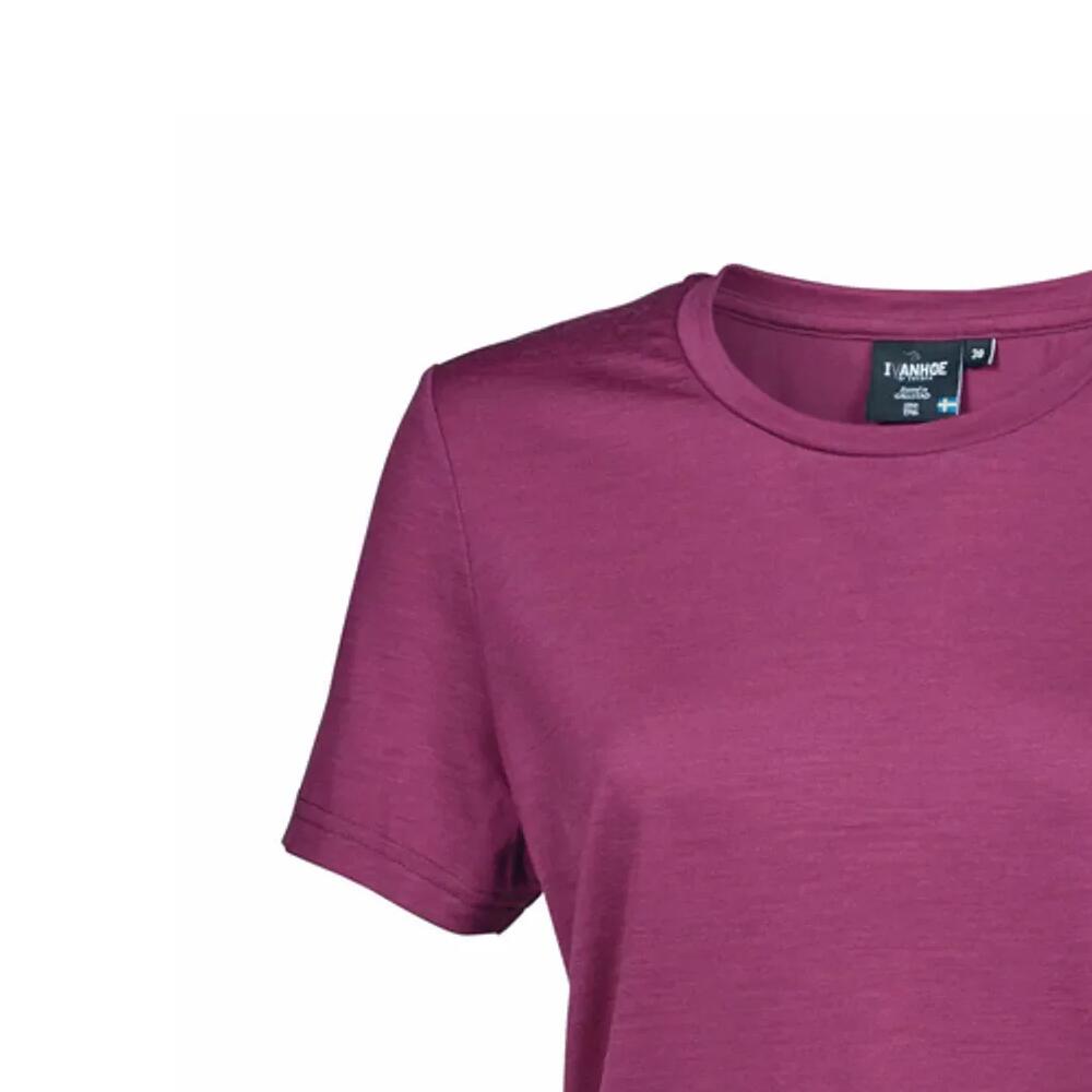 T-shirt UW Cilla Lilac pour femme - 100 % laine mérinos - Rose 3/5