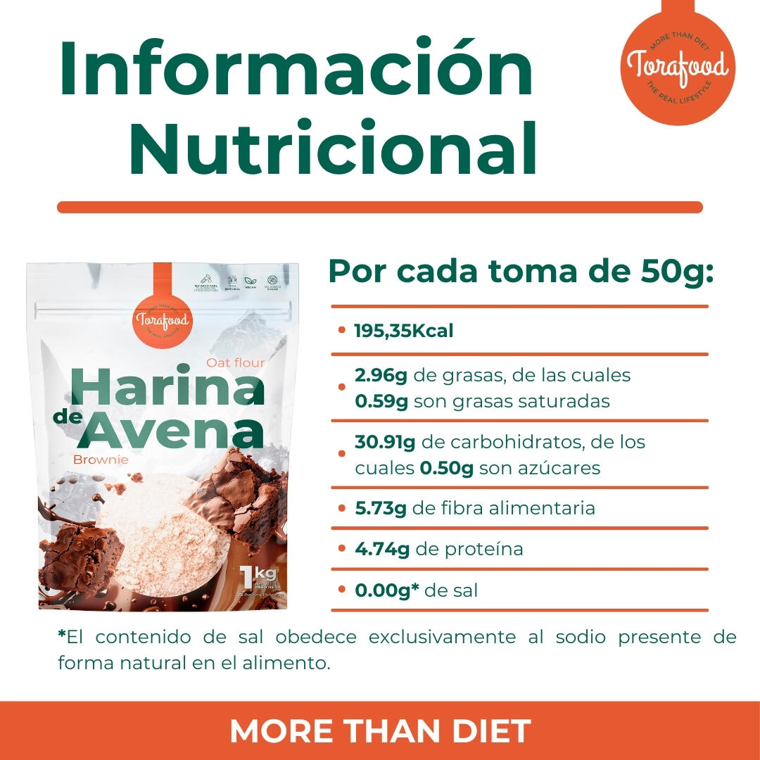 Harina de Avena Sabor Brownie 1KG Torafood 5/5