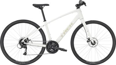 Trek fx 1 stepover fitnessfiets met shimano acera 8-versnellingen, 700 mm, wit,