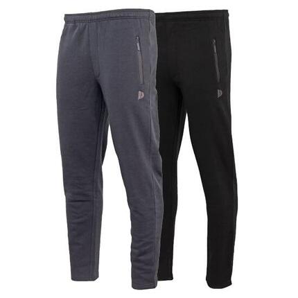 Lot de 2 pantalons de jogging pour homme, coupe droite, avec poches zippées -Sky