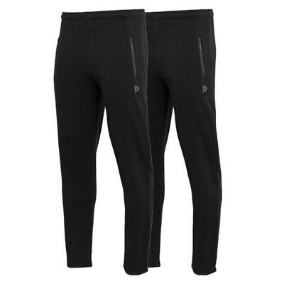 2-pack heren joggingbroek rechte pijp met ritsen in de zakken (sky)