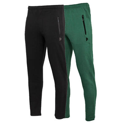 2-pack heren joggingbroek rechte pijp met ritsen in de zakken (sky)