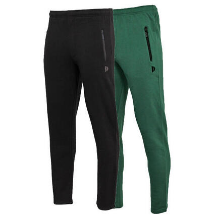 Lot de 2 pantalons de jogging pour homme, coupe droite, avec poches zippées -Sky