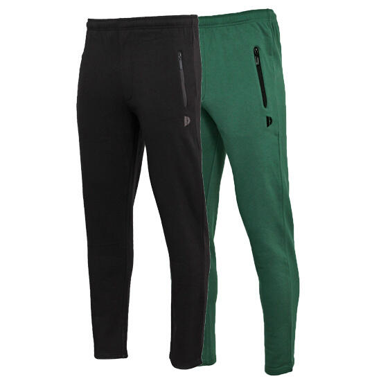 Lot de 2 pantalons de jogging pour homme, coupe droite, avec poches zippées -Sky