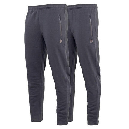 Lot de 2 pantalons de jogging pour homme, coupe droite, avec poches zippées -Sky