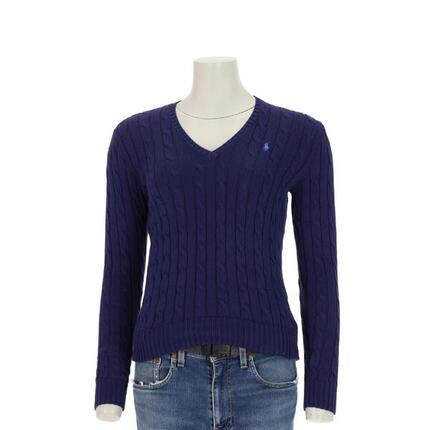 Seconde vie - Pull Femme torsadé Marine - Excellent