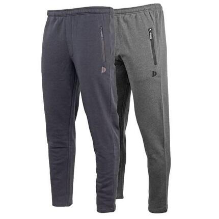Lot de 2 pantalons de jogging pour homme, coupe droite, avec poches zippées -Sky