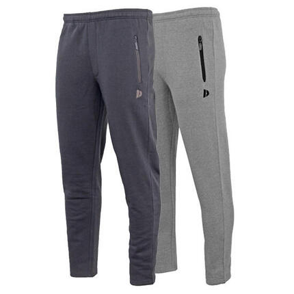 Lot de 2 pantalons de jogging pour homme, coupe droite, avec poches zippées -Sky
