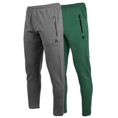 2-pack heren joggingbroek rechte pijp met ritsen in de zakken (sky)