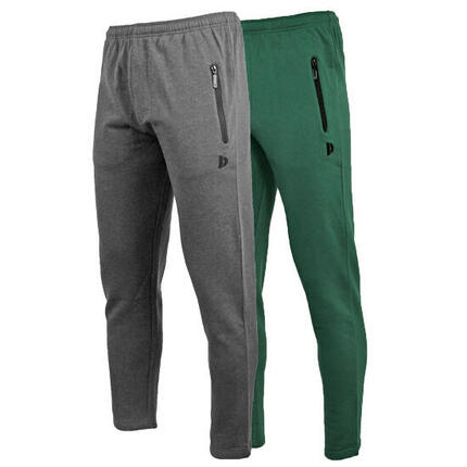 Lot de 2 pantalons de jogging pour homme, coupe droite, avec poches zippées -Sky