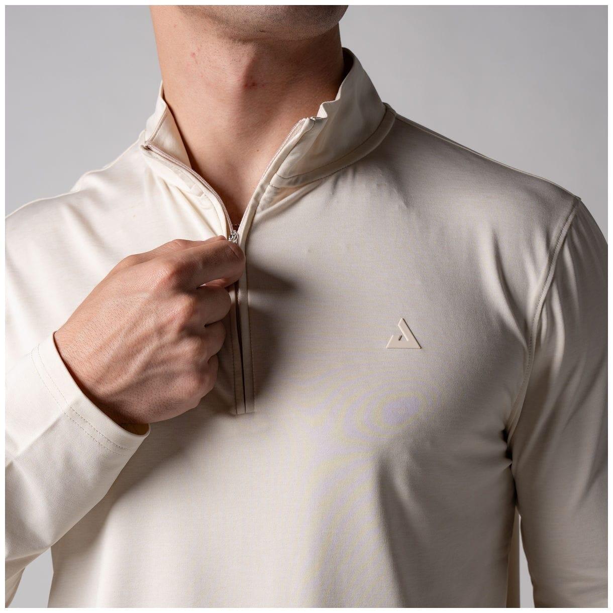 Camiseta de pickleball de hombre QUARTER ZIP Joola beige 3/3