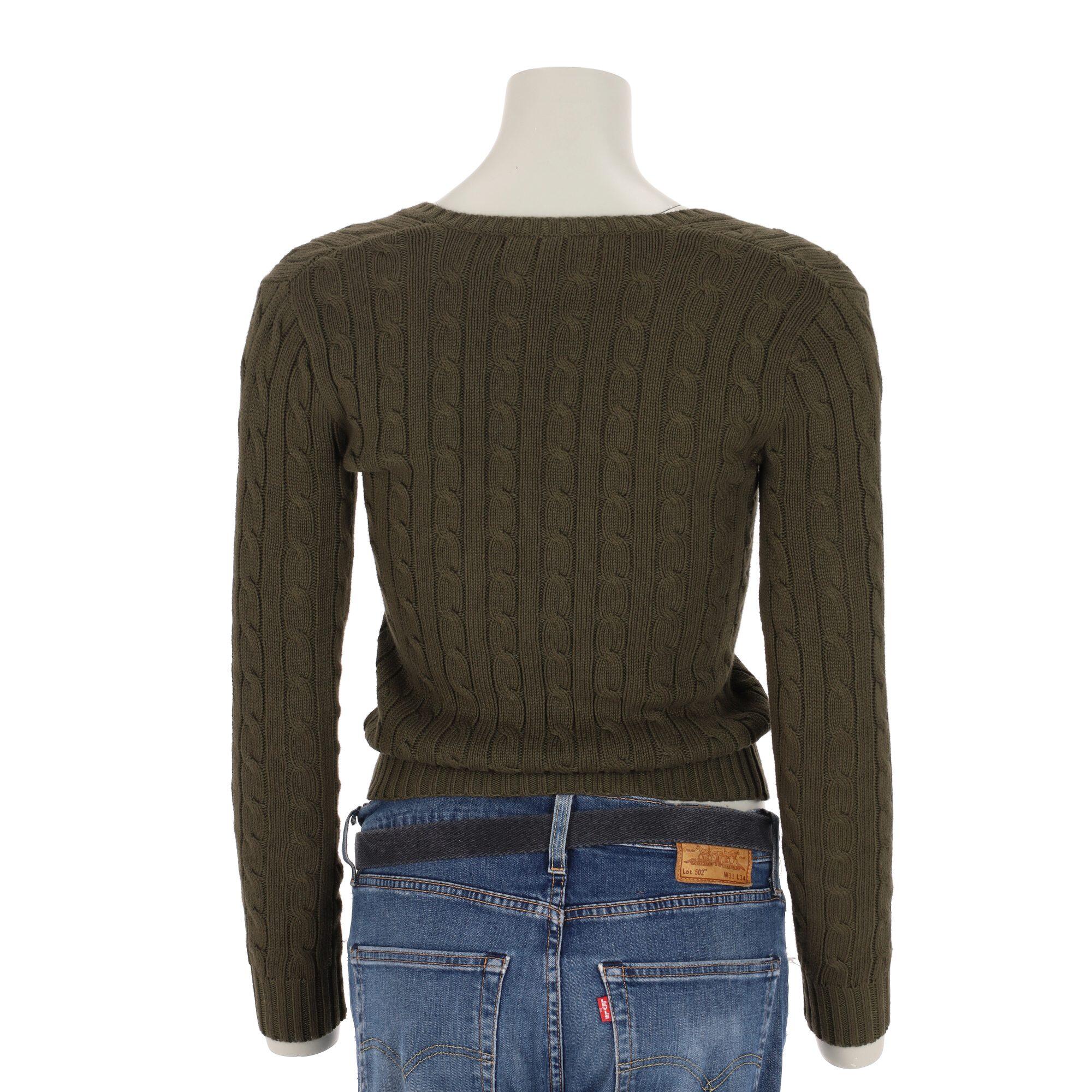 Seconde vie - Pull Femme  torsadé Kaki - Excellent 2/7