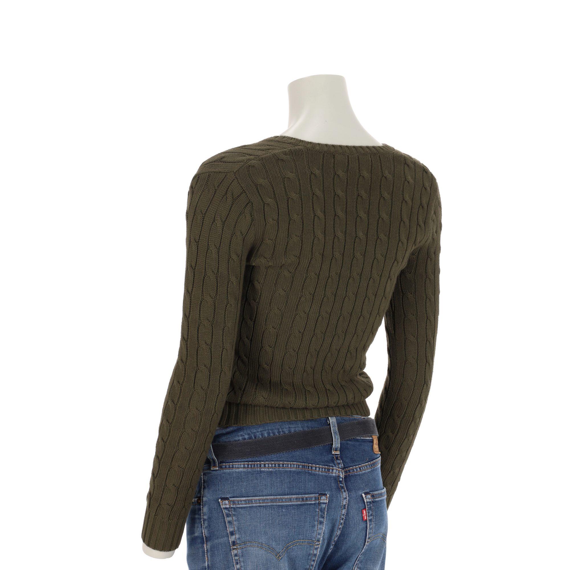 Seconde vie - Pull Femme  torsadé Kaki - Excellent 5/7