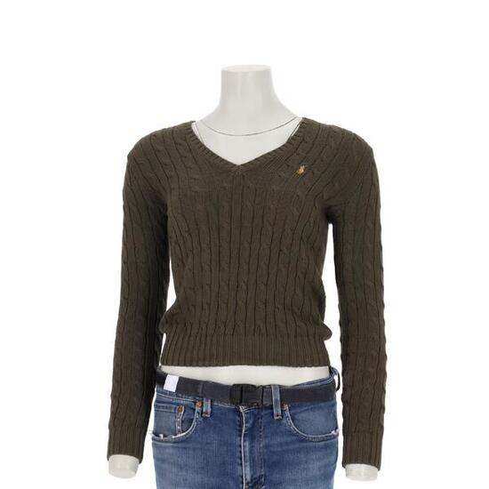 Seconde vie - Pull Femme torsadé Kaki - Excellent