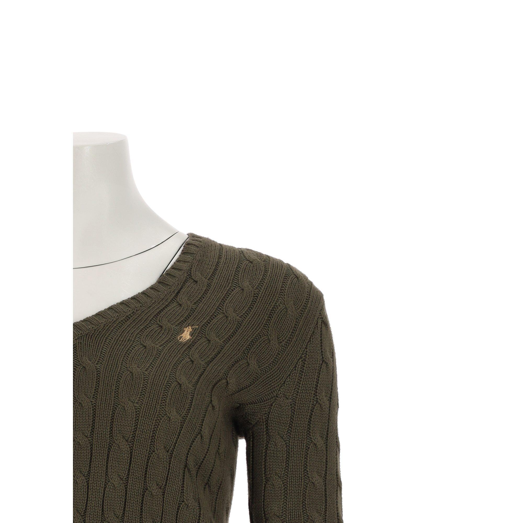 Seconde vie - Pull Femme  torsadé Kaki - Excellent 6/7