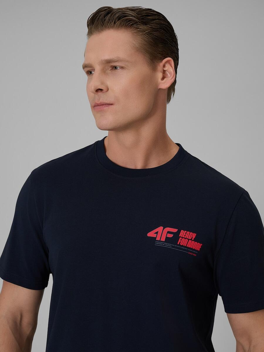T-shirt regular gładki męski 4F 4FRSS26TTSHM3992 4/6