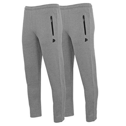 Lot de 2 pantalons de jogging pour homme, coupe droite, avec poches zippées -Sky