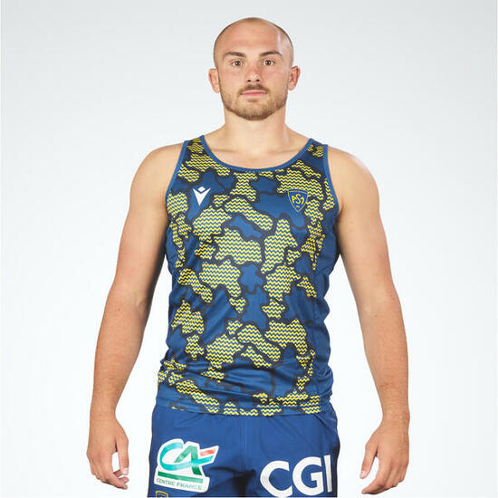 Asm Clermont Macron Trainings-singlet Herren Bleu Et Jaune