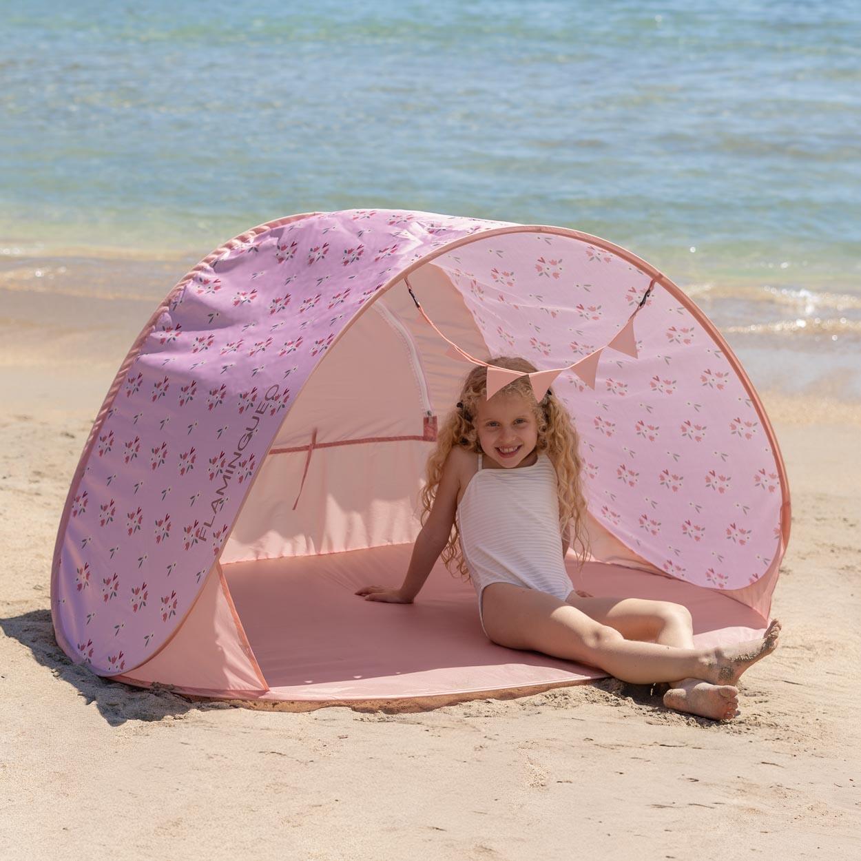 Flamingueo tienda playa infantil upf50+ plegable rosa 3/6