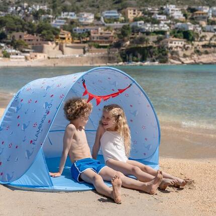 Flamingueo tente plage enfant upf50+ pliable bleue