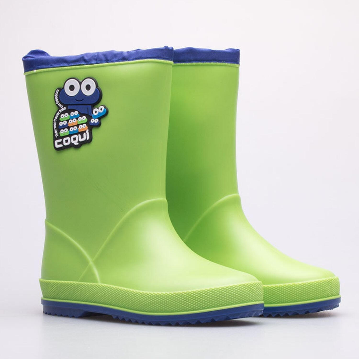 Kalosze dziecięce COQUI RAINY COLLAR gumowce zielone 2/6