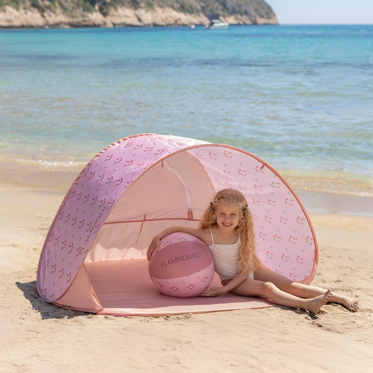 Flamingueo tienda playa infantil upf50+ plegable rosa 6/6