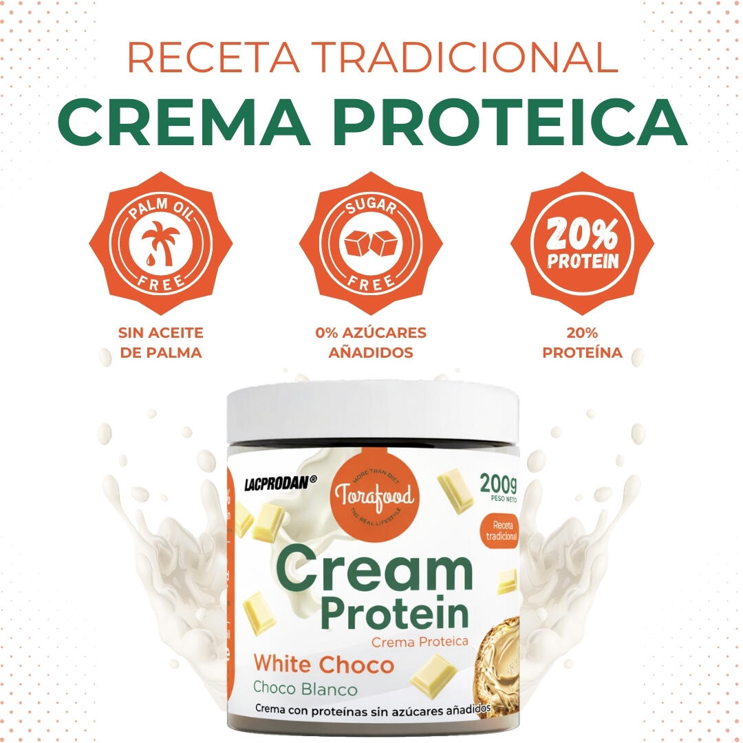 Crema Proteica Chocolate Blanco 200G Torafood 3/5