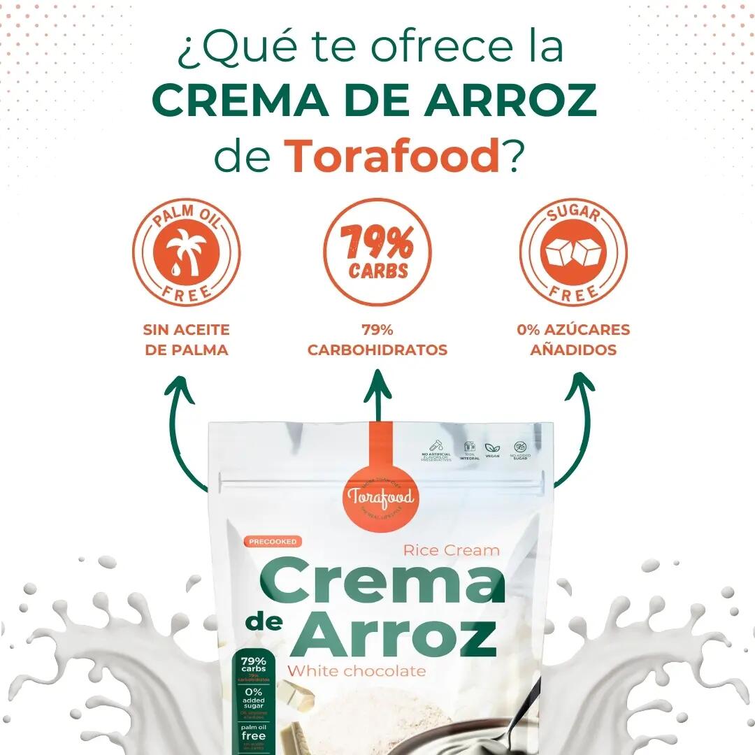 Crema de Arroz Sabor Chocolate Blanco 1KG Torafood 3/6