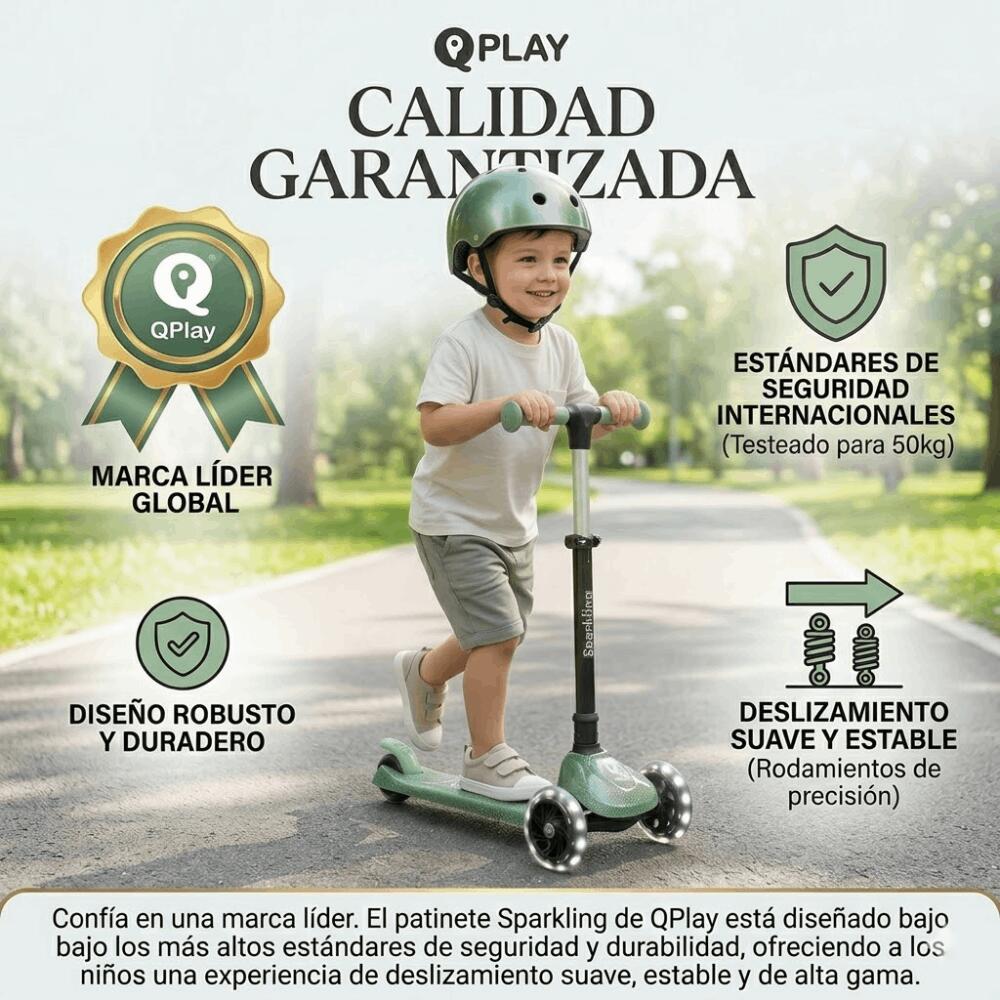 Trottinette pliable QPlay Sparkling pour enfants avec roues lumineuses LED 5/7