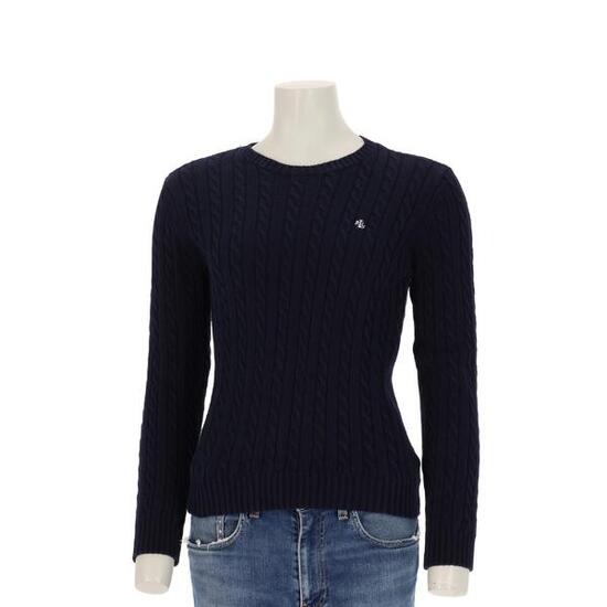 Seconde vie - Pull Femme torsadé Marine - Excellent