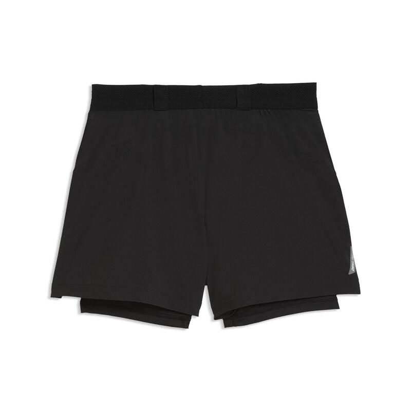 Șort cross training femei, elastic în talie, Dryelite 2-In-1, negru PUMA