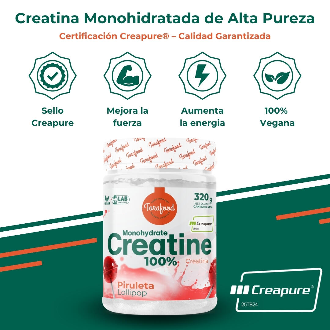 Creatina Creapure Monohidratada Lollipop 320g Torafood 4/5