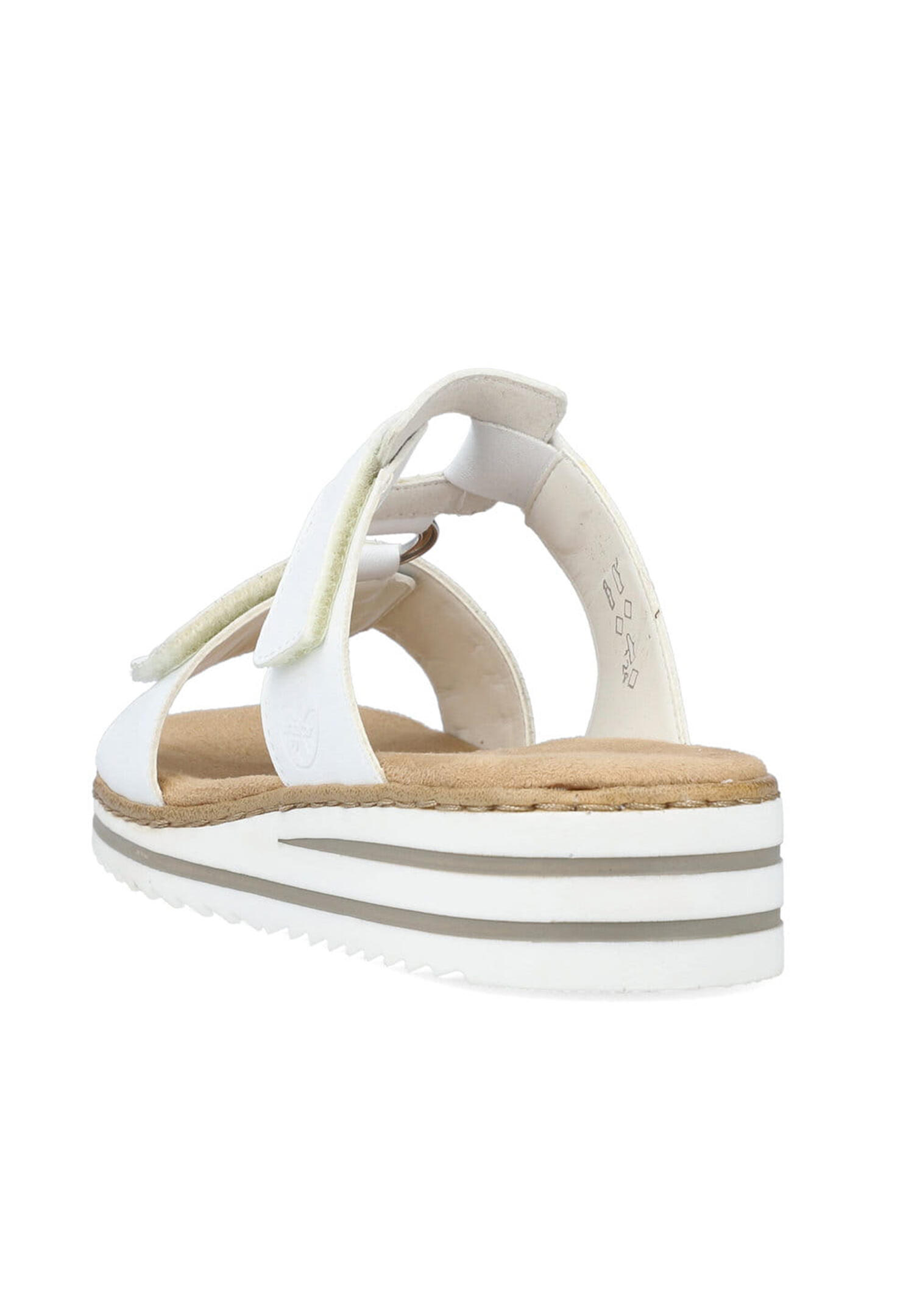 Rieker Damen Pantoletten V0636-80 Keilabsatz Slipper Weiß 2/6