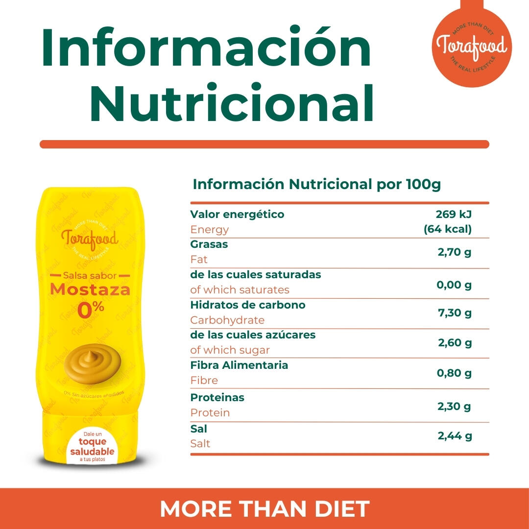 Salsa Zero Mostaza 330ml Torafood 4/4