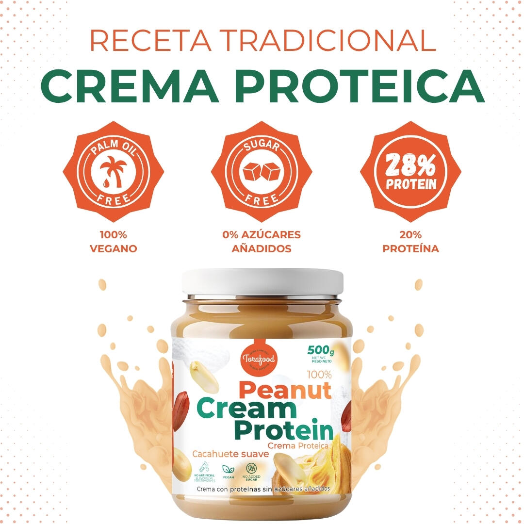 Crema de Cacahuete Proteica 500G Torafood 4/5