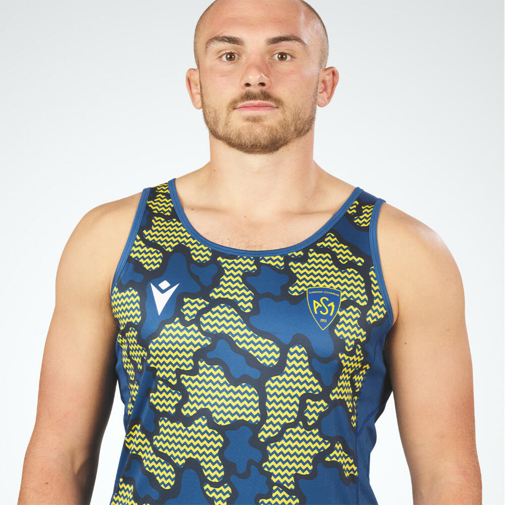 Camiseta de entrenamiento ASM Clermont Macron para hombre Bleu et jaune 3/3