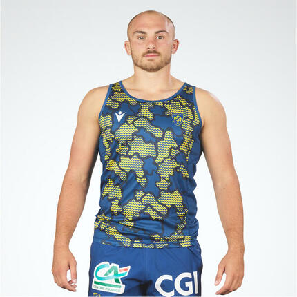Asm Clermont Macron Trainings-singlet Herren Bleu Et Jaune