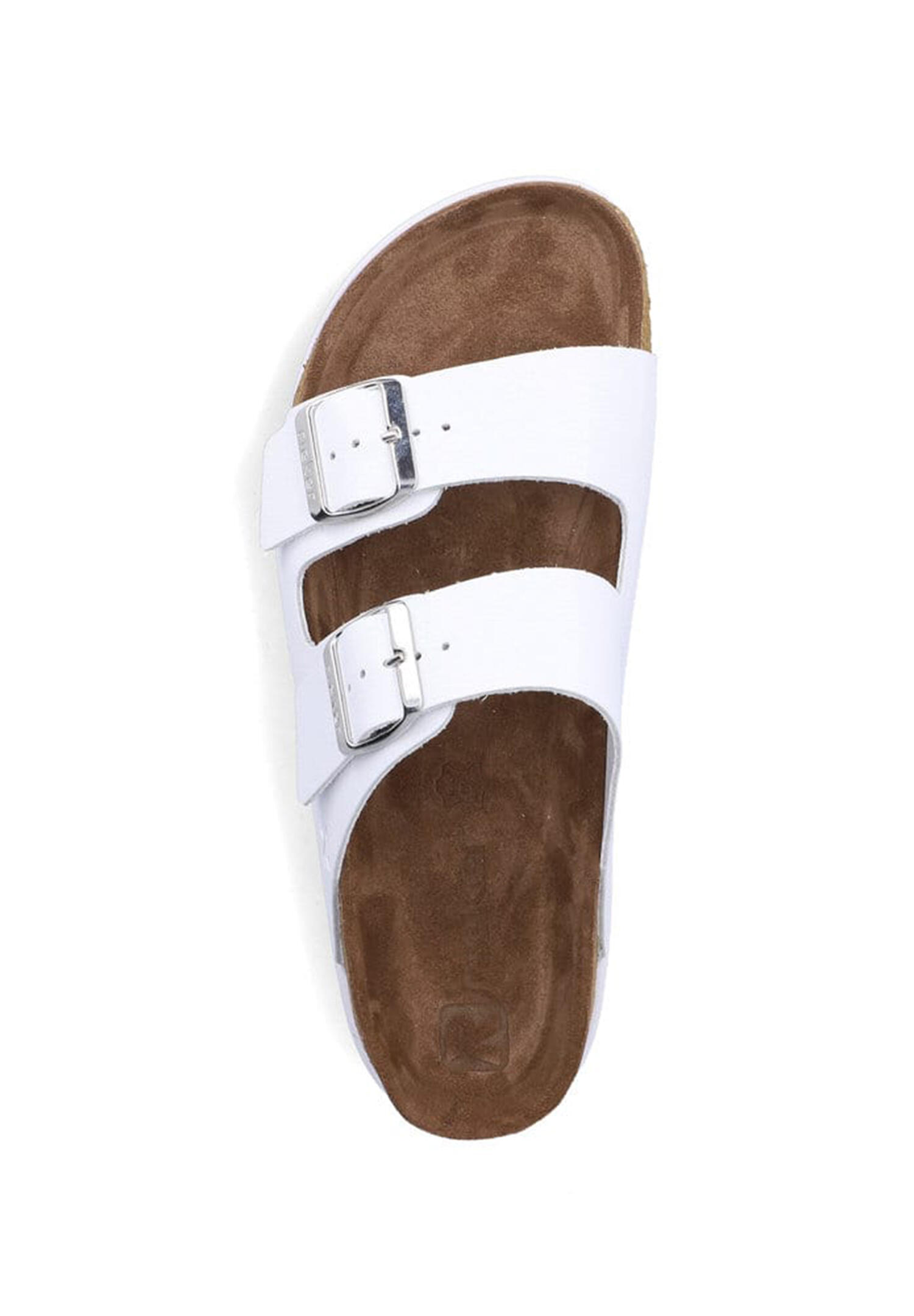 Rieker Damen Pantoletten V3190-80 Fußbettpantolette Frauen Leder Weiß 2/5