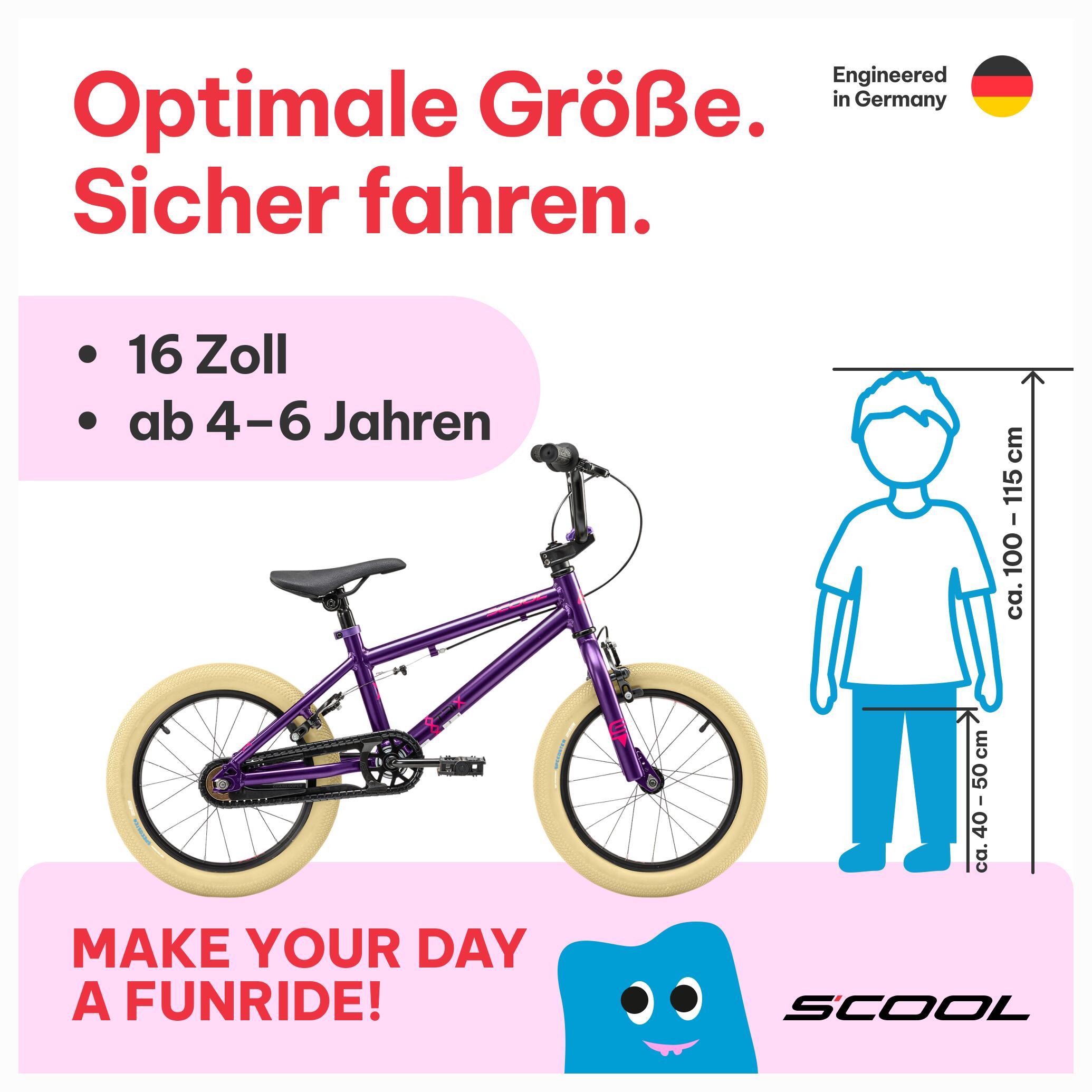 XtriX mini, 16 Zoll Kinderfahrrad, 1-Gang, Lila/Pink, 100–115 cm, 4–6 Jahre 2/7