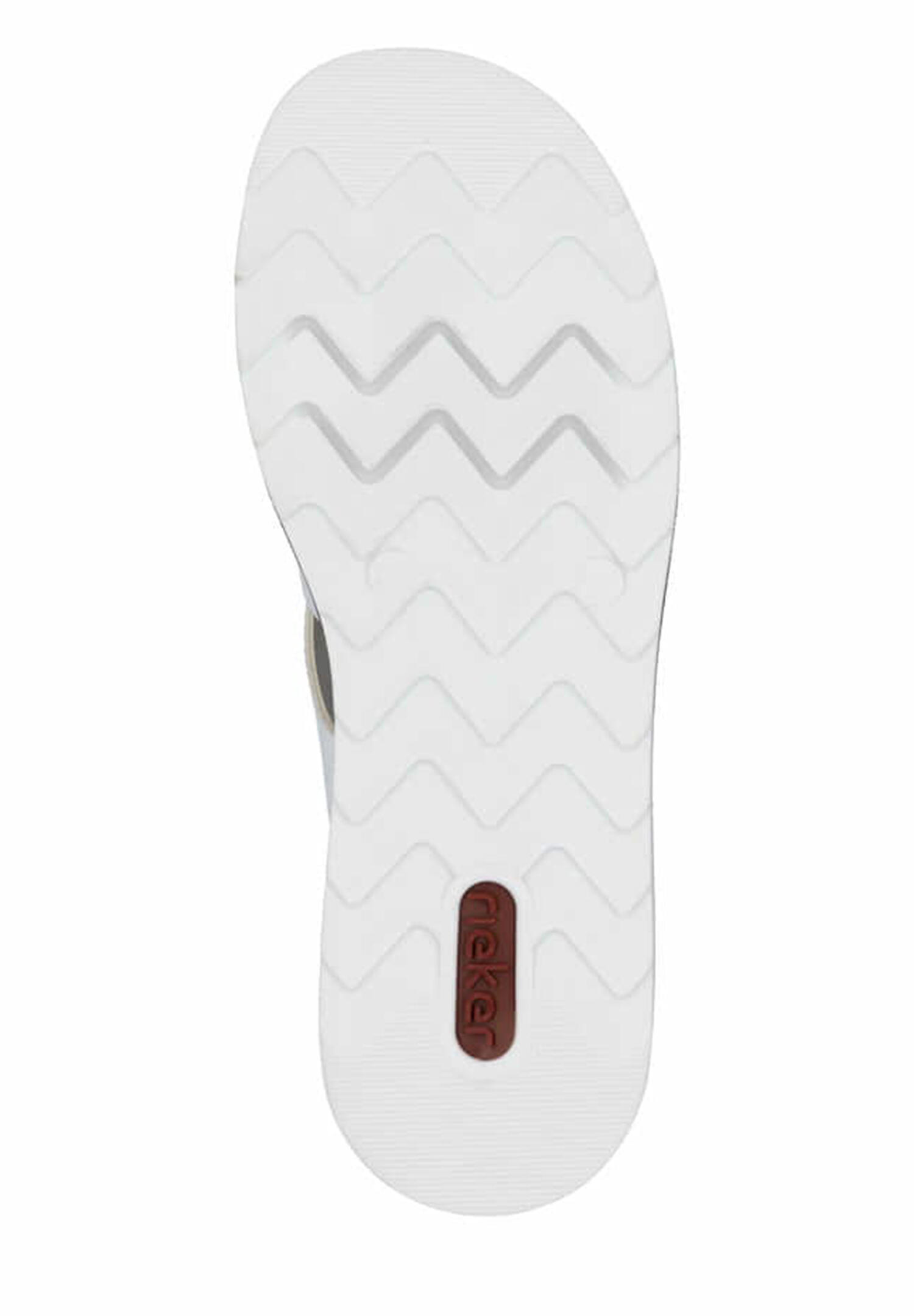 Rieker Damen Pantoletten V7989-80 Keilabsatz Slipper Weiß 3/4