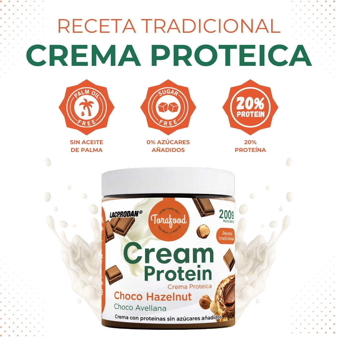 Crema Proteica Chocolate Avellana 200G Torafood 3/5