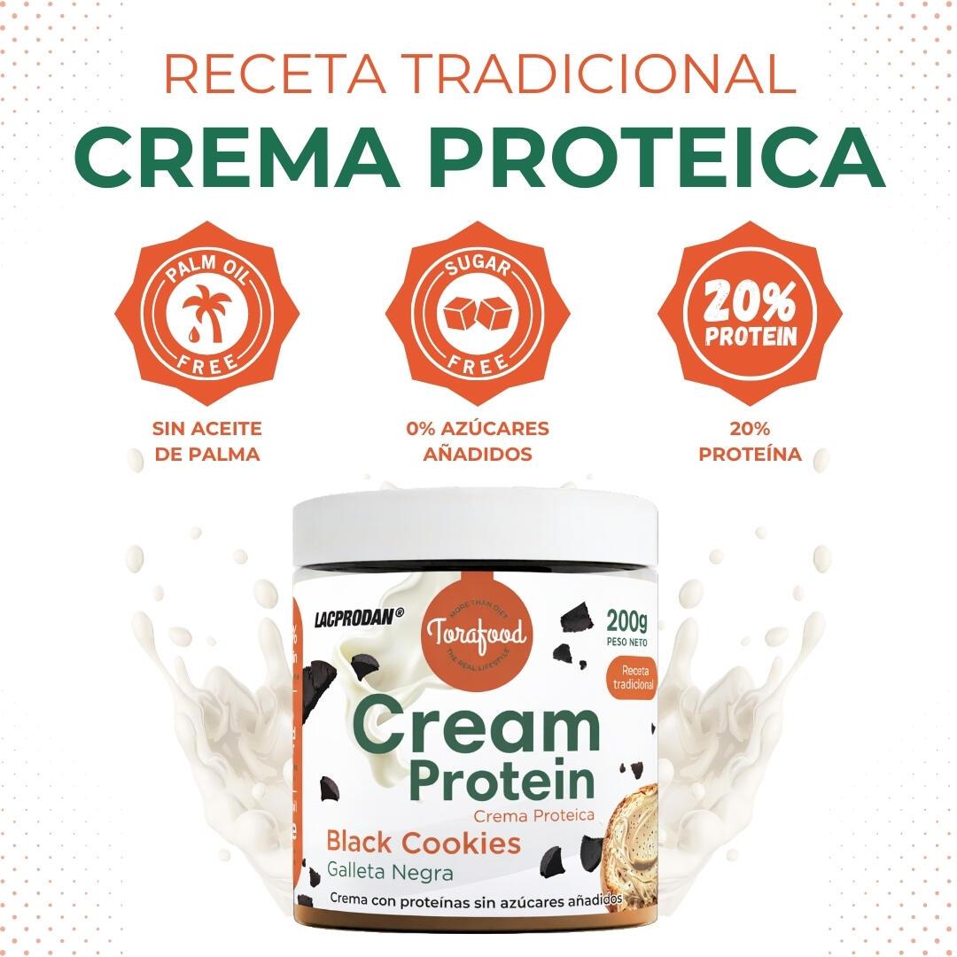 Crema Proteica Black Cookies Chips 200G Torafood 3/5
