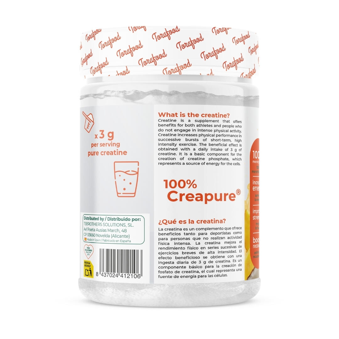 Creatina Creapure Monohidratada Piña Colada 320g Torafood 2/5