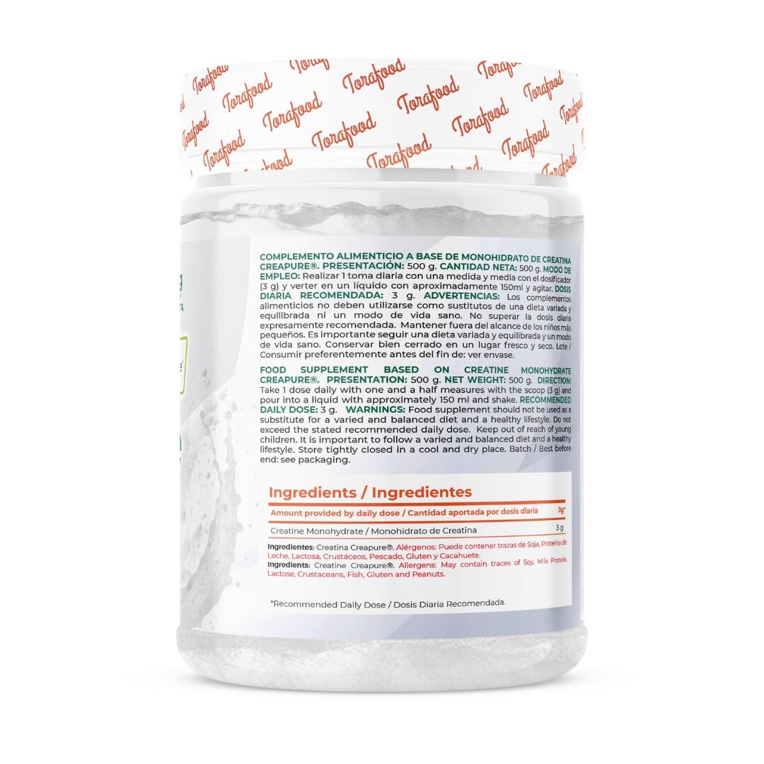 Creatina Creapure Monohidratada Neutra 500g Torafood 3/5