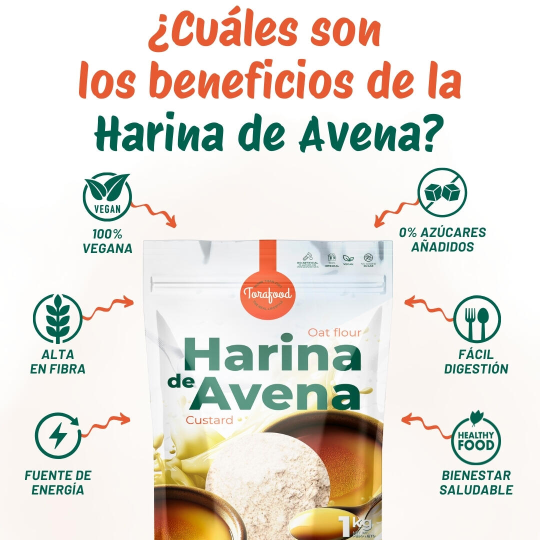 Harina de Avena Sabor Natillas 1KG Torafood 3/5