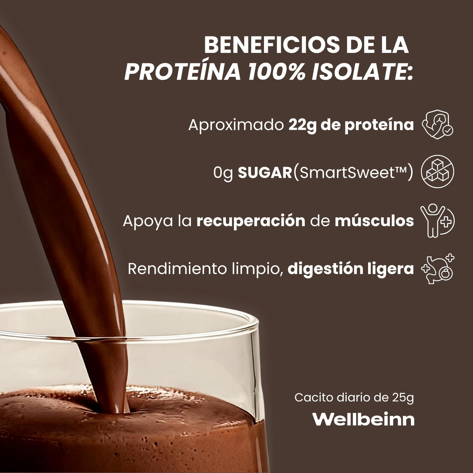 Proteinn by WELLBEINN — 100% Whey Isolate Chocolate 1 kg 2/7
