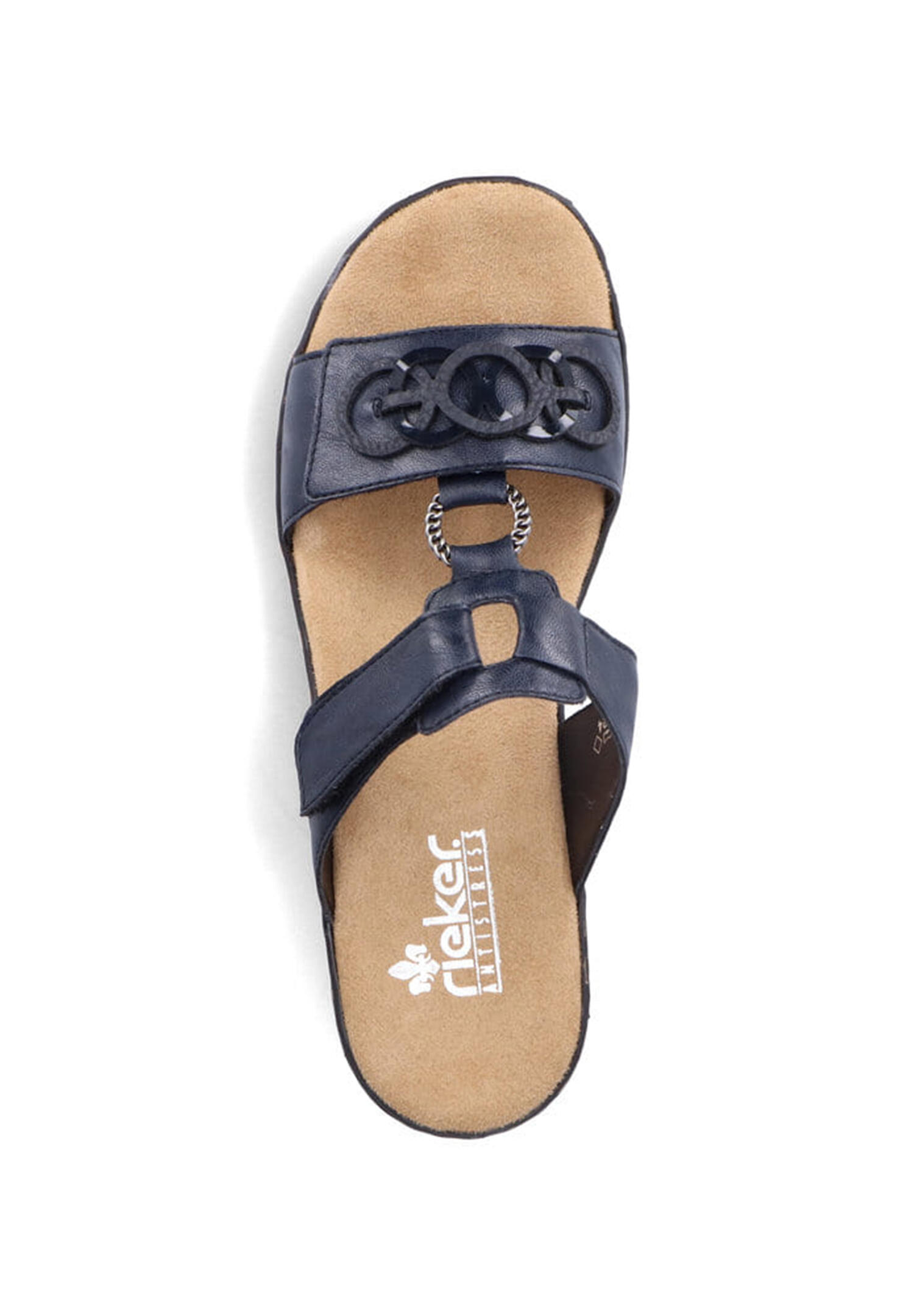 Rieker Damen Pantoletten 62936-14 Keilabsatz Slipper Blau 2/4