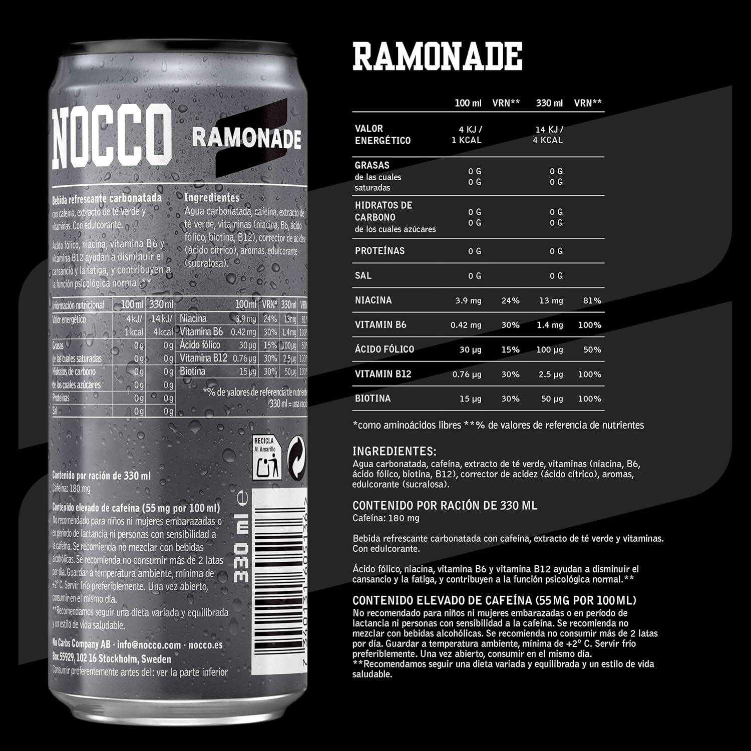 Bebida Energética Focus Ramonade 330ml Nocco 5/5