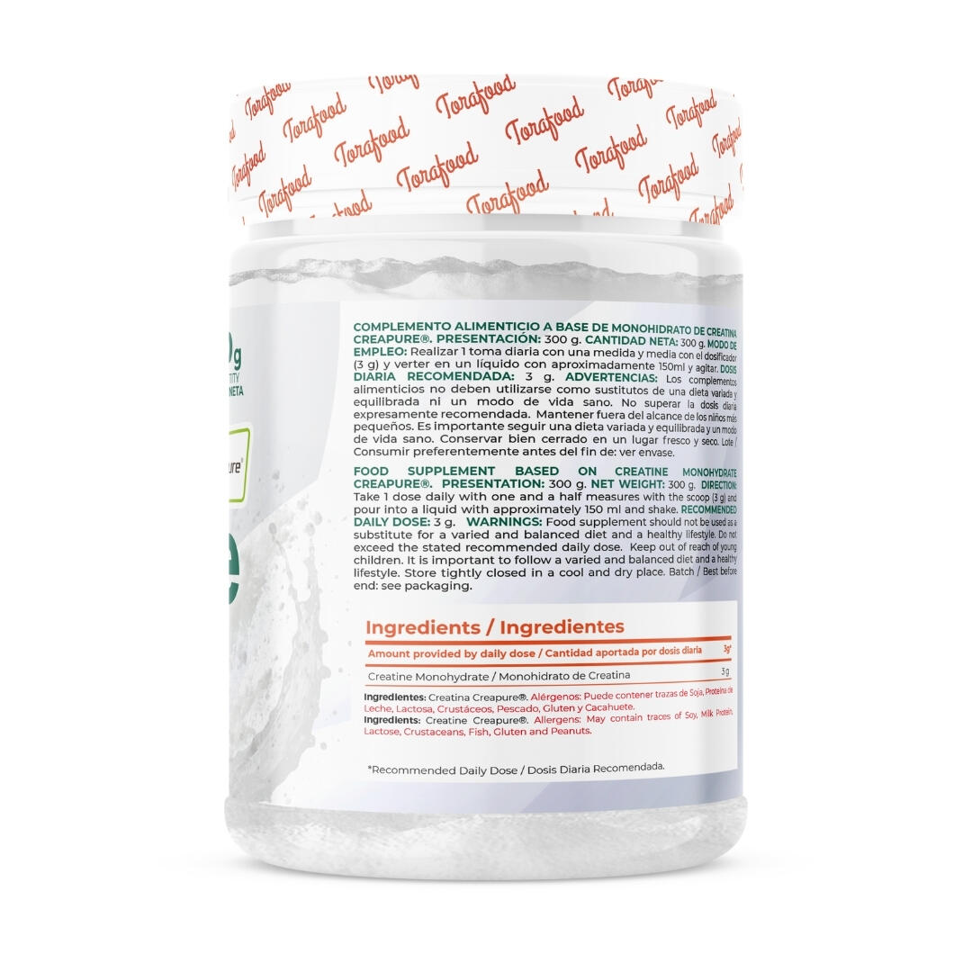 Creatina Creapure Monohidratada Neutra 300g Torafood 3/5